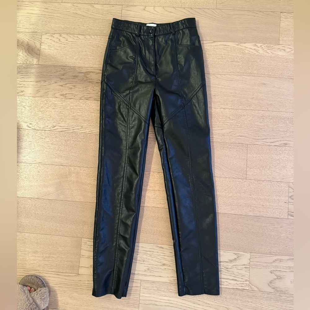 Aritzia Wilfred Black Leather Pants